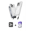 MARSİLYAN™- iPhone 15 Pro Max Kılıf Atlas Doku Koleksiyonu - Siyah Bilvis 5in1 3D Magic Cam Ekran Koruyucu + PVD Metal Kamera Lens - GI