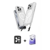 MARSİLYAN™- iPhone 15 Pro Max Kılıf Atlas Doku Koleksiyonu - Siyah Bilvis 5in1 5D Magic Hayalet Cam Ekran Koruyucu + PVD Metal Kamera Lens - SH