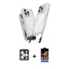 MARSİLYAN™- iPhone 15 Pro Max Kılıf Atlas Doku Koleksiyonu - Siyah Buffer Hayalet Cam Ekran Koruyucu + PVD Metal Kamera Lens - GS