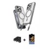 MARSİLYAN™- iPhone 15 Pro Max Kılıf Atlas Doku Koleksiyonu - Siyah Buffer Hayalet Cam Ekran Koruyucu + Raze Metal Kamera Lens - TMGI