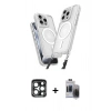 MARSİLYAN™- iPhone 15 Pro Max Kılıf Atlas Doku Koleksiyonu - Siyah Vanessa Magic Hayalet Cam + PVD Metal Kamera Lens - LT