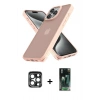 MARSİLYAN™- iPhone 15 Pro Max Kılıf Atlas Form - Şeffaf 360 Full Body Arka Koruyucu + PVD Metal Kamera Lens - LT