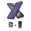 MARSİLYAN™- iPhone 15 Pro Max Kılıf Atlas Form - Şeffaf 360 Full Body Arka Koruyucu + PVD Metal Kamera Lens - LT