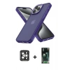 MARSİLYAN™- iPhone 15 Pro Max Kılıf Atlas Form - Şeffaf 360 Full Body Arka Koruyucu + PVD Metal Kamera Lens - GI