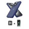 MARSİLYAN™- iPhone 15 Pro Max Kılıf Atlas Form - Şeffaf 360 Full Body Arka Koruyucu + PVD Metal Kamera Lens - GI