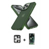 MARSİLYAN™- iPhone 15 Pro Max Kılıf Atlas Form - Şeffaf 360 Full Body Arka Koruyucu + PVD Metal Kamera Lens - GS