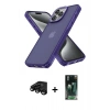 MARSİLYAN™- iPhone 15 Pro Max Kılıf Atlas Form - Siyah 360 Mat Full Body Arka Koruyucu + Raze Metal Kamera Lens - SH
