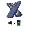 MARSİLYAN™- iPhone 15 Pro Max Kılıf Atlas Form - Siyah 360 Mat Full Body Arka Koruyucu + Raze Metal Kamera Lens - SH