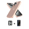MARSİLYAN™- iPhone 15 Pro Max Kılıf Atlas Form - Siyah 3D Antistatik Hayalet Cam Ekran Koruyucu + PVD Metal Kamera Lens - LT