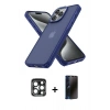 MARSİLYAN™- iPhone 15 Pro Max Kılıf Atlas Form - Siyah 3D Antistatik Hayalet Cam Ekran Koruyucu + PVD Metal Kamera Lens - LT