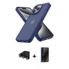 MARSİLYAN™- iPhone 15 Pro Max Kılıf Atlas Form - Siyah 3D Antistatik Hayalet Cam Ekran Koruyucu + Raze Metal Kamera Lens - SH