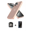 MARSİLYAN™- iPhone 15 Pro Max Kılıf Atlas Form - Siyah 3D Antistatik Hayalet Cam Ekran Koruyucu + PVD Metal Kamera Lens - TU