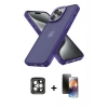 MARSİLYAN™- iPhone 15 Pro Max Kılıf Atlas Form - Siyah 3D Antistatik Mat Seramik Nano Ekran Koruyucu + PVD Metal Kamera Lens - GI