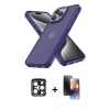 MARSİLYAN™- iPhone 15 Pro Max Kılıf Atlas Form - Siyah 3D Antistatik Mat Seramik Nano Ekran Koruyucu + PVD Metal Kamera Lens - LT