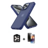 MARSİLYAN™- iPhone 15 Pro Max Kılıf Atlas Form - Siyah 3D Antistatik Mat Seramik Nano Ekran Koruyucu + PVD Metal Kamera Lens - TU
