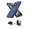 MARSİLYAN™- iPhone 15 Pro Max Kılıf Atlas Form - Siyah 3D Antistatik Mat Seramik Nano Ekran Koruyucu + Raze Metal Kamera Lens - SH