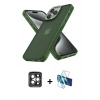 MARSİLYAN™- iPhone 15 Pro Max Kılıf Atlas Form - Siyah 3D Antistatik Seramik Nano Ekran Koruyucu + PVD Metal Kamera Lens - GI