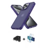 MARSİLYAN™- iPhone 15 Pro Max Kılıf Atlas Form - Siyah 3D Antistatik Seramik Nano Ekran Koruyucu + Titanyum Gri Raze Metal Kamera Lens