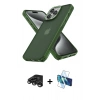 MARSİLYAN™- iPhone 15 Pro Max Kılıf Atlas Form - Siyah 3D Antistatik Seramik Nano Ekran Koruyucu + Titanyum Gri Raze Metal Kamera Lens