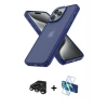 MARSİLYAN™- iPhone 15 Pro Max Kılıf Atlas Form - Siyah 3D Antistatik Seramik Nano Ekran Koruyucu + Titanyum Gri Raze Metal Kamera Lens