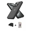 MARSİLYAN™- iPhone 15 Pro Max Kılıf Atlas Form - Siyah Bilvis 3D Cam Ekran Koruyucu + Raze Metal Kamera Lens - SH