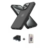 MARSİLYAN™- iPhone 15 Pro Max Kılıf Atlas Form - Siyah Bilvis 3D Cam Ekran Koruyucu + Raze Metal Kamera Lens - LT