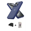 MARSİLYAN™- iPhone 15 Pro Max Kılıf Atlas Form - Siyah Bilvis 3D Cam Ekran Koruyucu + Raze Metal Kamera Lens - SH