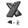 MARSİLYAN™- iPhone 15 Pro Max Kılıf Atlas Form - Siyah Bilvis 3D Mat Cam Ekran Koruyucu + Raze Metal Kamera Lens - GS