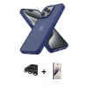 MARSİLYAN™- iPhone 15 Pro Max Kılıf Atlas Form - Siyah Bilvis 3D Mat Cam Ekran Koruyucu + Raze Metal Kamera Lens - GS