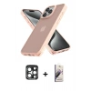 MARSİLYAN™- iPhone 15 Pro Max Kılıf Atlas Form - Siyah Bilvis 3D Mat Cam Ekran Koruyucu + PVD Metal Kamera Lens - LT