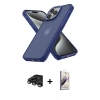 MARSİLYAN™- iPhone 15 Pro Max Kılıf Atlas Form - Siyah Bilvis 3D Mat Cam Ekran Koruyucu + Raze Metal Kamera Lens - TMGI