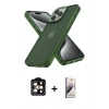 MARSİLYAN™- iPhone 15 Pro Max Kılıf Atlas Form - Siyah Bilvis 3D Mat Cam Ekran Koruyucu + PVD Metal Kamera Lens - TU