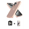 MARSİLYAN™- iPhone 15 Pro Max Kılıf Atlas Form - Siyah Bilvis 3D Mat Cam Ekran Koruyucu + PVD Metal Kamera Lens - TU