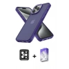 MARSİLYAN™- iPhone 15 Pro Max Kılıf Atlas Form - Siyah Bilvis 5in1 3D Magic Cam Ekran Koruyucu + PVD Metal Kamera Lens - SH