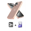 MARSİLYAN™- iPhone 15 Pro Max Kılıf Atlas Form - Siyah Bilvis 5in1 5D Magic Hayalet Cam Ekran Koruyucu + Gümüş PVD Metal Kamera Lens
