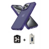 MARSİLYAN™- iPhone 15 Pro Max Kılıf Atlas Form - Siyah Bilvis Hayalet Cam Ekran Koruyucu + PVD Metal Kamera Lens - TU
