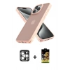 MARSİLYAN™- iPhone 15 Pro Max Kılıf Atlas Form - Siyah Buffer Cam Ekran Koruyucu + Gümüş PVD Metal Kamera Lens