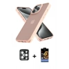 MARSİLYAN™- iPhone 15 Pro Max Kılıf Atlas Form - Siyah Buffer Hayalet Cam Ekran Koruyucu + PVD Metal Kamera Lens - LT