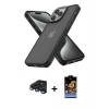 MARSİLYAN™- iPhone 15 Pro Max Kılıf Atlas Form - Siyah Buffer Hayalet Cam Ekran Koruyucu + Raze Metal Kamera Lens - LT