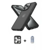 MARSİLYAN™- iPhone 15 Pro Max Kılıf Atlas Form - Siyah Joko Magic 5D Cam + PVD Metal Kamera Lens - GS
