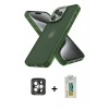 MARSİLYAN™- iPhone 15 Pro Max Kılıf Atlas Form - Siyah Polymer Nano Ekran Koruyucu + PVD Metal Kamera Lens - GI