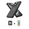 MARSİLYAN™- iPhone 15 Pro Max Kılıf Atlas Form - Siyah Polymer Nano Ekran Koruyucu + PVD Metal Kamera Lens - GI