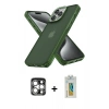 MARSİLYAN™- iPhone 15 Pro Max Kılıf Atlas Form - Siyah Polymer Nano Ekran Koruyucu + PVD Metal Kamera Lens - GS