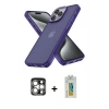 MARSİLYAN™- iPhone 15 Pro Max Kılıf Atlas Form - Siyah Polymer Nano Ekran Koruyucu + PVD Metal Kamera Lens - GS