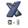MARSİLYAN™- iPhone 15 Pro Max Kılıf Atlas Form - Siyah Polymer Nano Ekran Koruyucu + PVD Metal Kamera Lens - GS