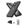 MARSİLYAN™- iPhone 15 Pro Max Kılıf Atlas Form - Siyah Polymer Nano Ekran Koruyucu + Raze Metal Kamera Lens - GS
