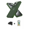 MARSİLYAN™- iPhone 15 Pro Max Kılıf Atlas Form - Siyah Polymer Nano Ekran Koruyucu + Titanyum Gri Raze Metal Kamera Lens