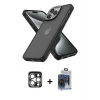 MARSİLYAN™- iPhone 15 Pro Max Kılıf Atlas Form - Siyah Vanessa Magic Cam + PVD Metal Kamera Lens - GS