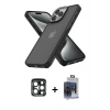 MARSİLYAN™- iPhone 15 Pro Max Kılıf Atlas Form - Siyah Vanessa Magic Cam + PVD Metal Kamera Lens - LT