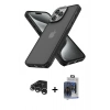 MARSİLYAN™- iPhone 15 Pro Max Kılıf Atlas Form - Siyah Vanessa Magic Cam + Raze Metal Kamera Lens - GS